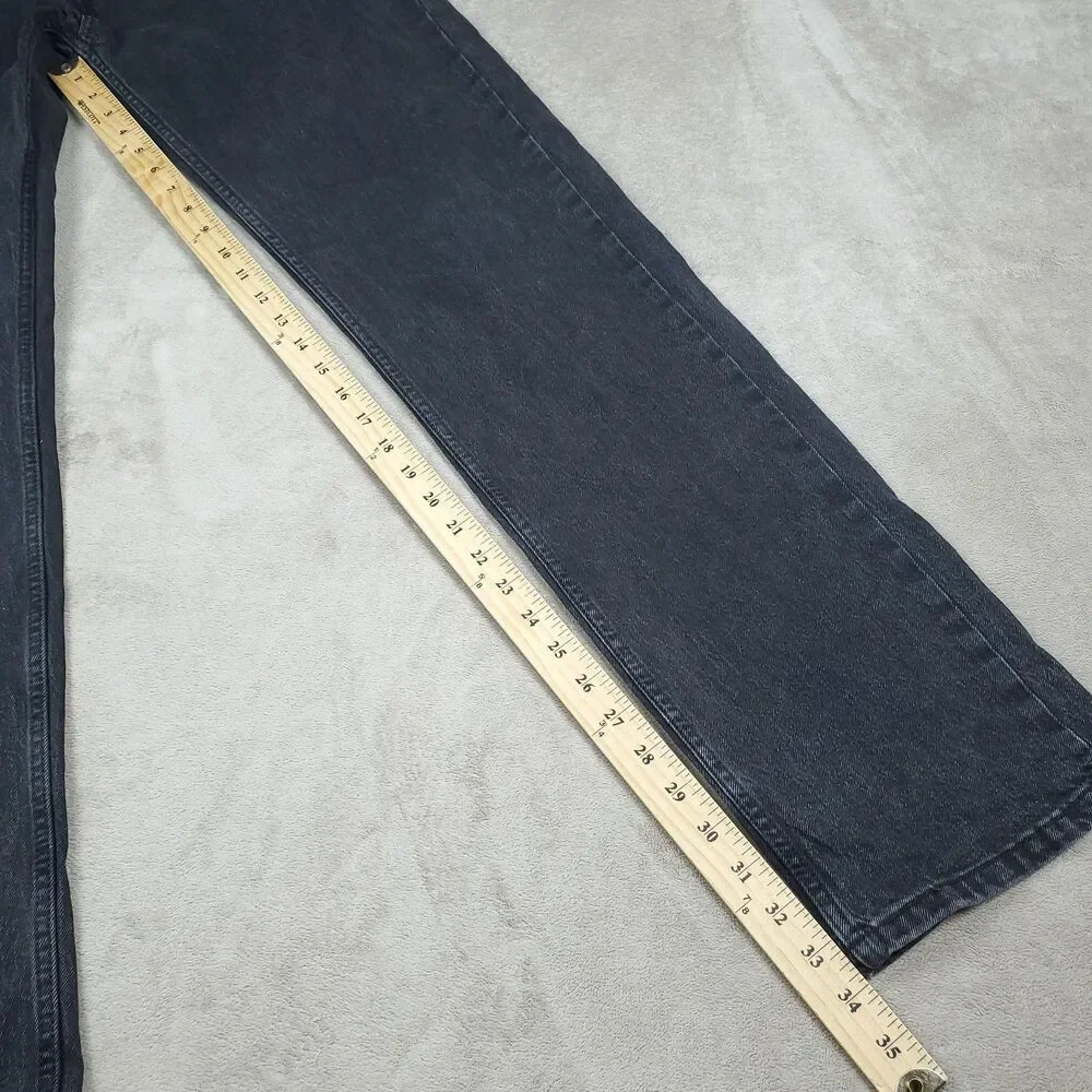 Levis 505 Jeans Mens 34x34 Gray Charcoal Wash Regular Straight Zip Fly Stretch